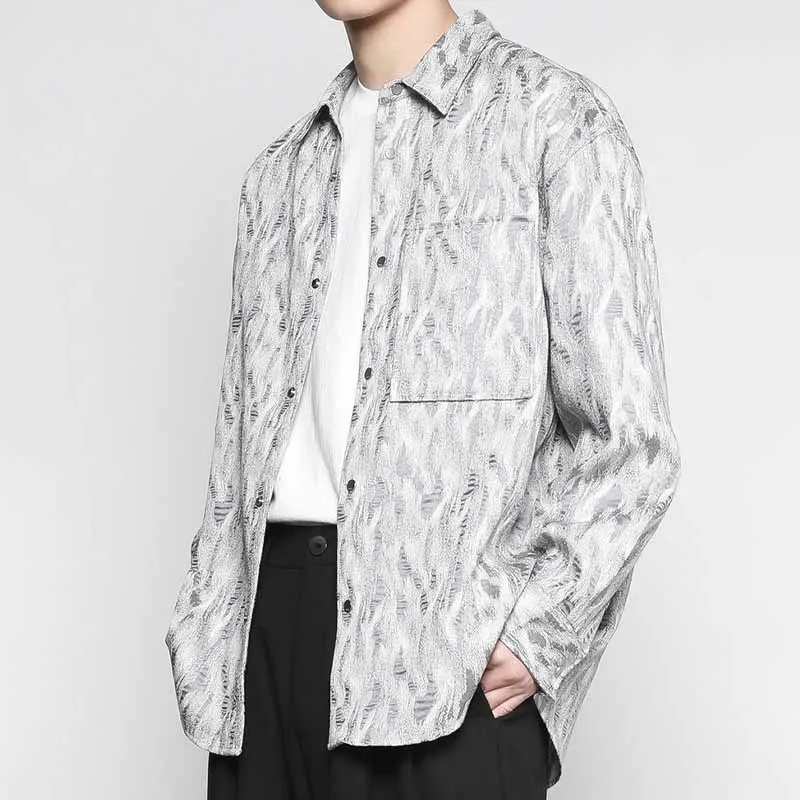 RAYSHOW Shirts Men Gray-2
