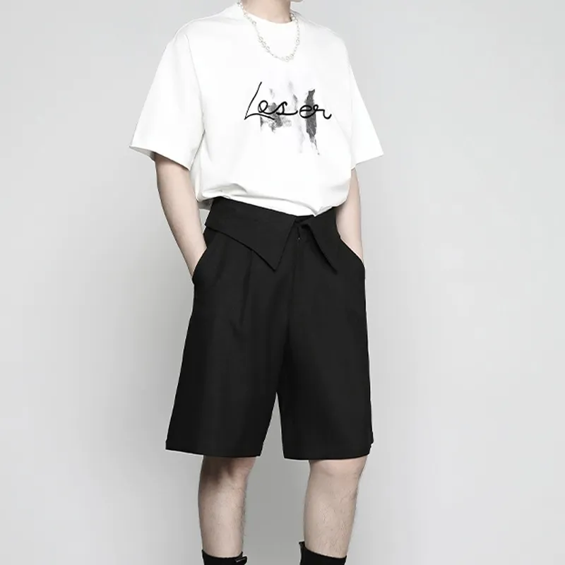 RAYSHOW Casual Shorts Men's Black-3