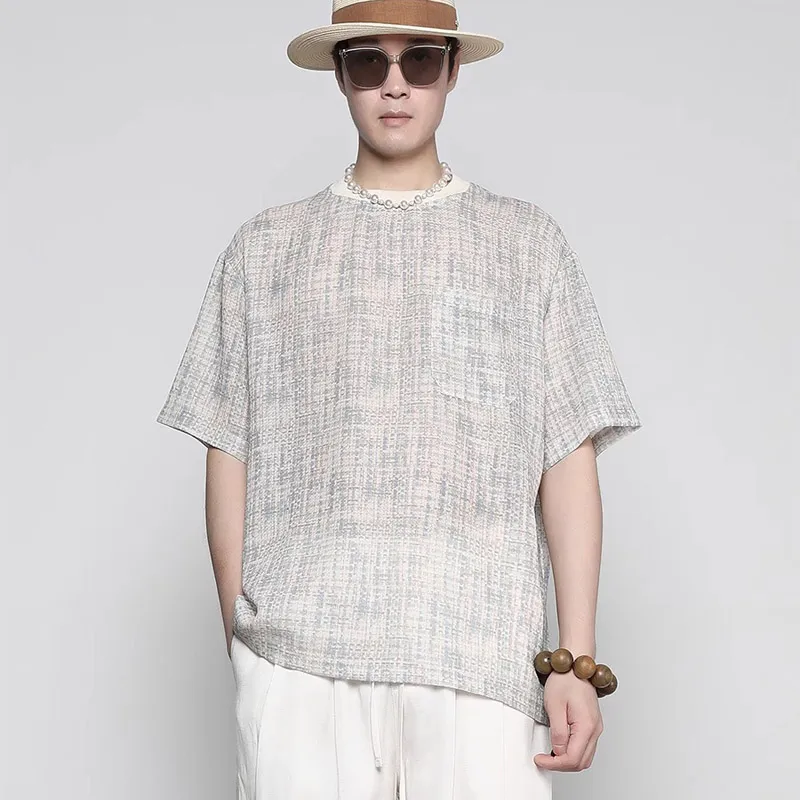 RAYSHOW T Shirts Men Khaki-2