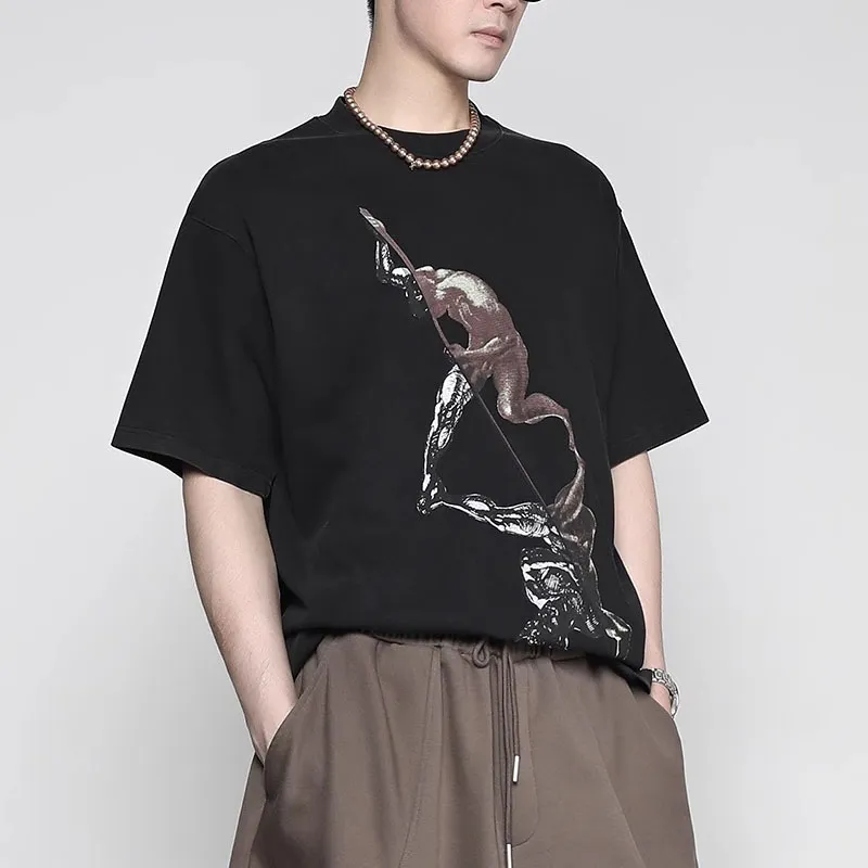 RAYSHOW T Shirts Men Black-3