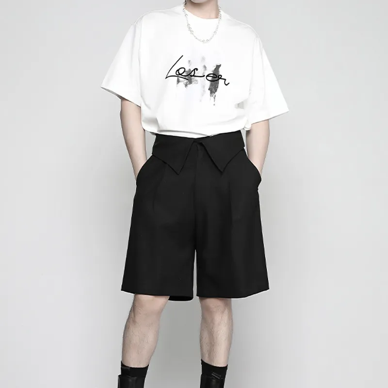 RAYSHOW Casual Shorts Men's Black-2