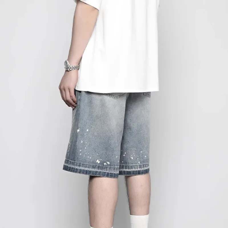 RAYSHOW Denim Shorts Men's Blue-1