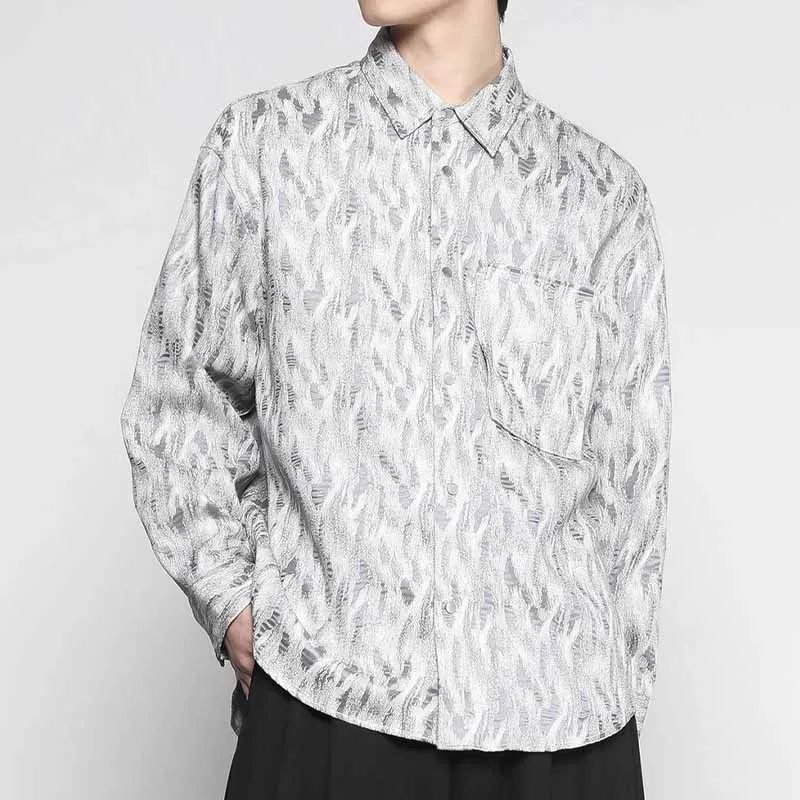 RAYSHOW Shirts Men Gray-3