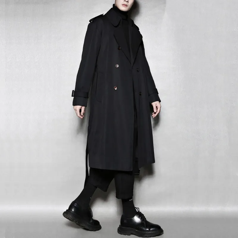 RAYSHOW Trench Coats Men-4
