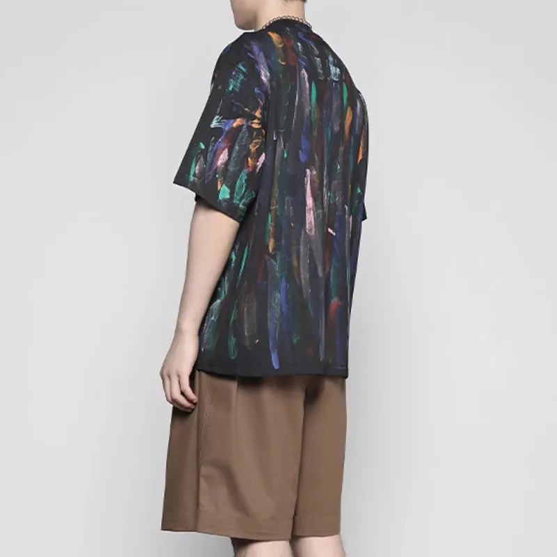 RAYSHOW T Shirts Men Graffiti Black-5