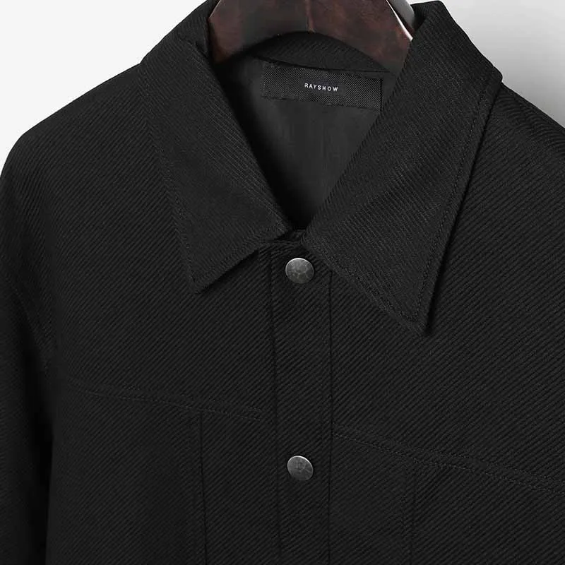 RAYSHOW Jackets Coats Men's Black-2