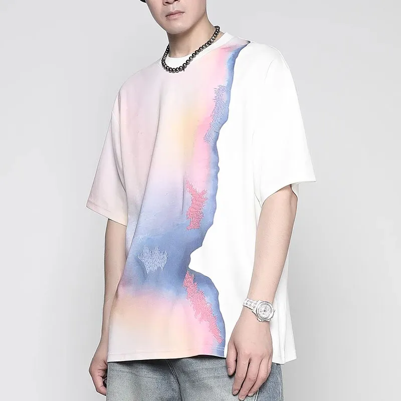 RAYSHOW T Shirts Men White-3