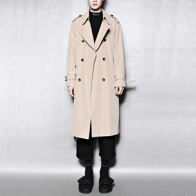 RAYSHOW Trench Coats Men-8
