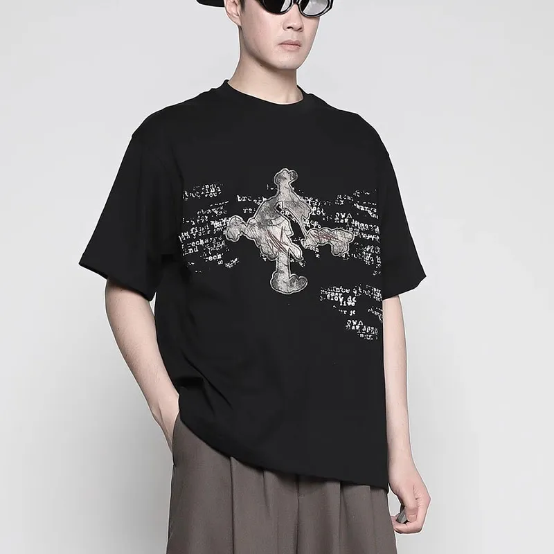 RAYSHOW T Shirts Men Black-5