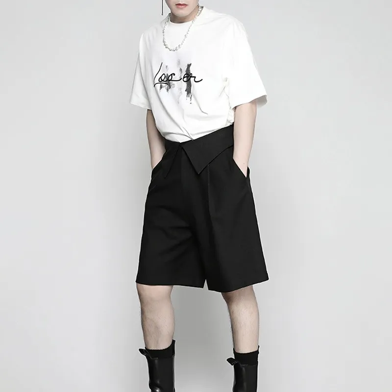 RAYSHOW Casual Shorts Men's Black-1