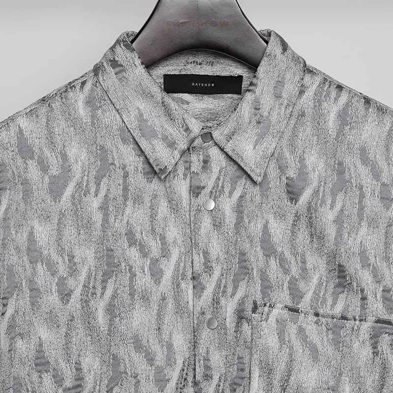 RAYSHOW Shirts Men Gray-4