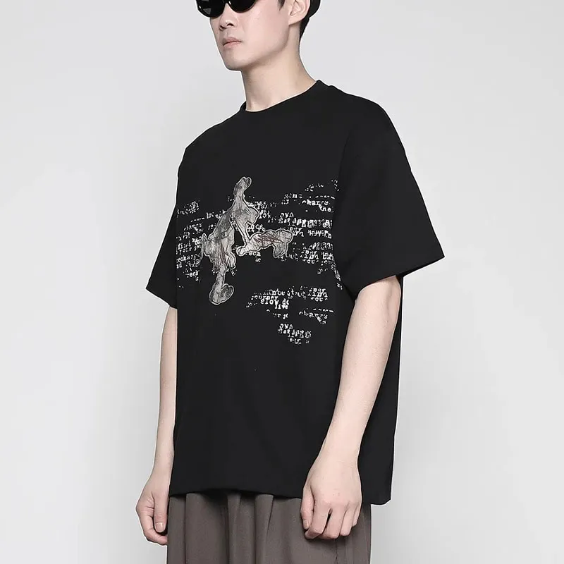 RAYSHOW T Shirts Men Black-4