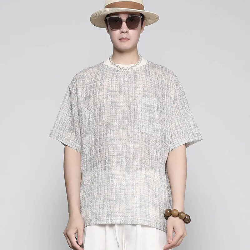 RAYSHOW T Shirts Men Khaki-3