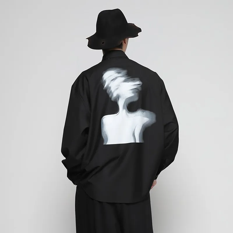 RAYSHOW Shirts Men Black-2