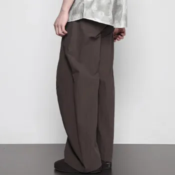 RAYSHOW Casual Pants Men Coffee