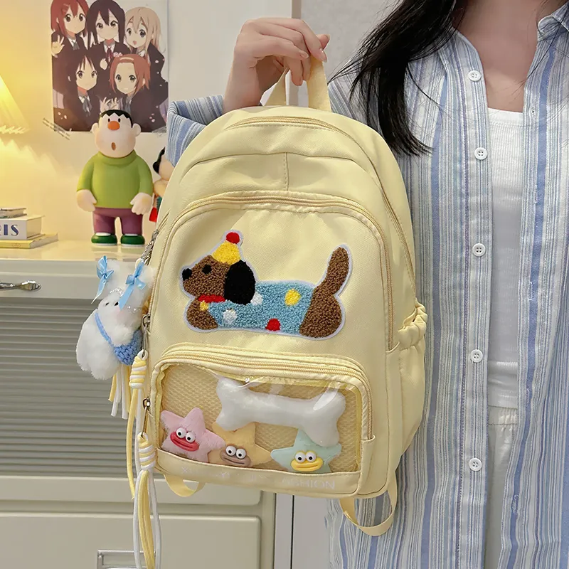 YUANTUZHE Polyester Backpack Women's Black/Yellow/Purple/Blue/White-8