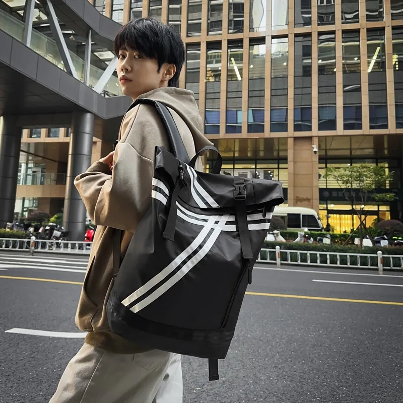 YUANTUZHE Nylon Backpack Regular Men's Black-1