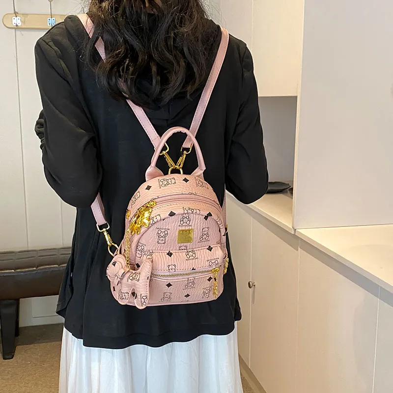 YUANTUZHE PU Backpack Regular Women's Pink/White/Black/Brown/Black & White-2