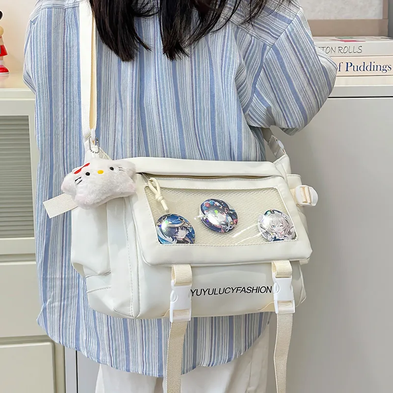 YUANTUZHE Nylon Crossbody Bag Women's White Yellow/Blue/Khaki/Red Black/Purple-4