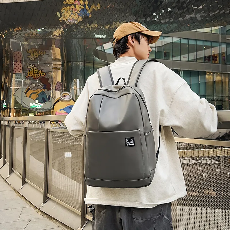 YUANTUZHE PU Versatile Backpack Laptop Backpack Regular Unisex Black/Gray-10