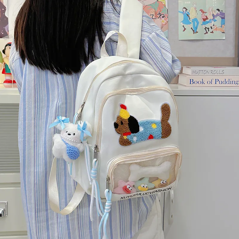 YUANTUZHE Polyester Backpack Women's Black/Yellow/Purple/Blue/White-4