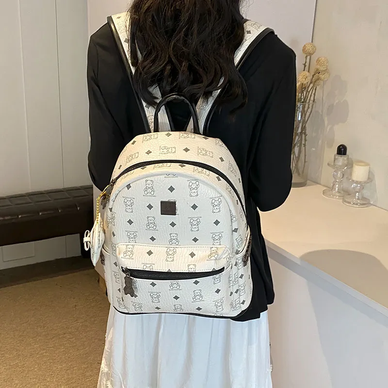 YUANTUZHE PU Backpack Regular Women's Pink/White/Black/Brown/Black & White-30