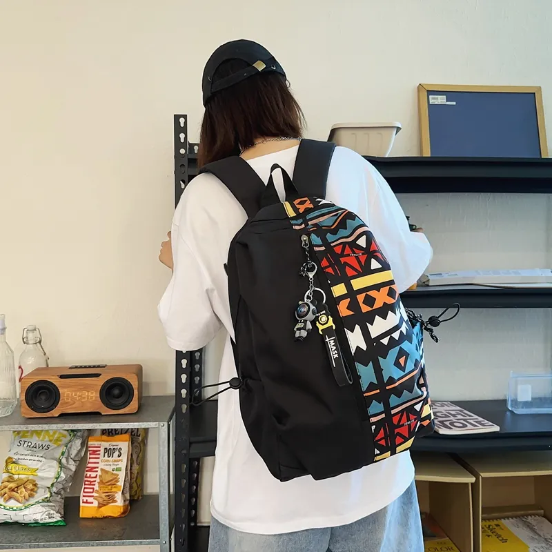 YUANTUZHE Nylon Backpack Regular Unisex Multicolor-11