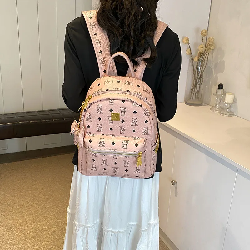 YUANTUZHE PU Backpack Regular Women's Pink/White/Black/Brown/Black & White-1