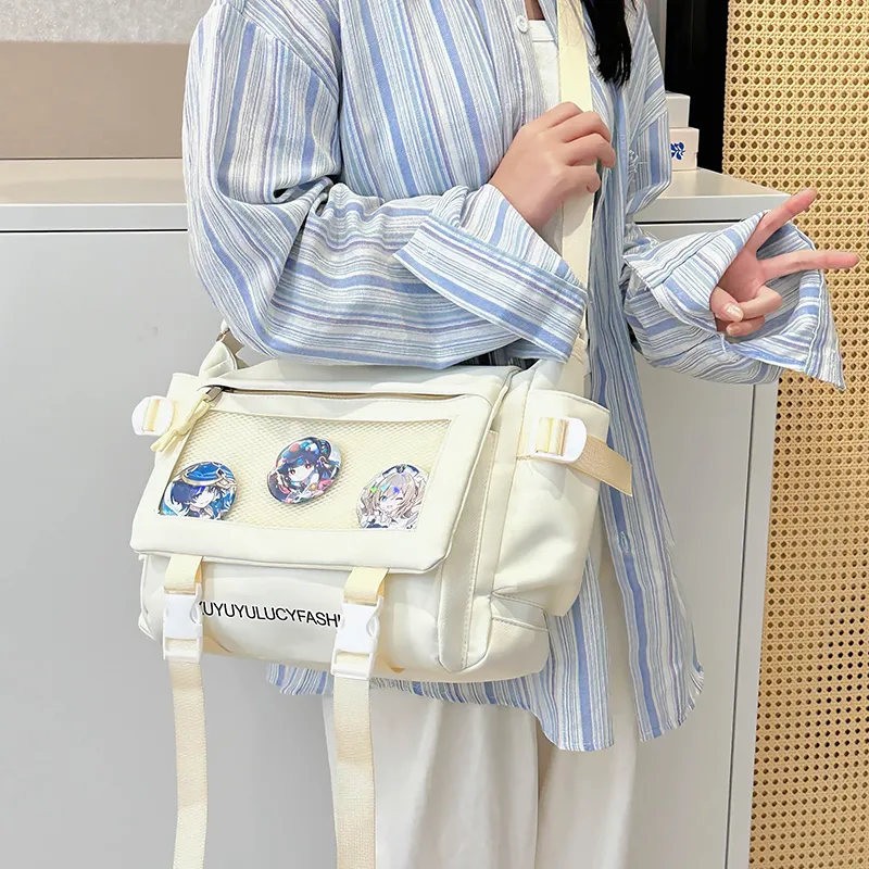 YUANTUZHE Nylon Crossbody Bag Women's White Yellow/Blue/Khaki/Red Black/Purple-2