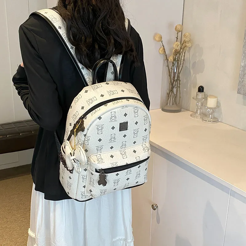 YUANTUZHE PU Backpack Regular Women's Pink/White/Black/Brown/Black & White-29