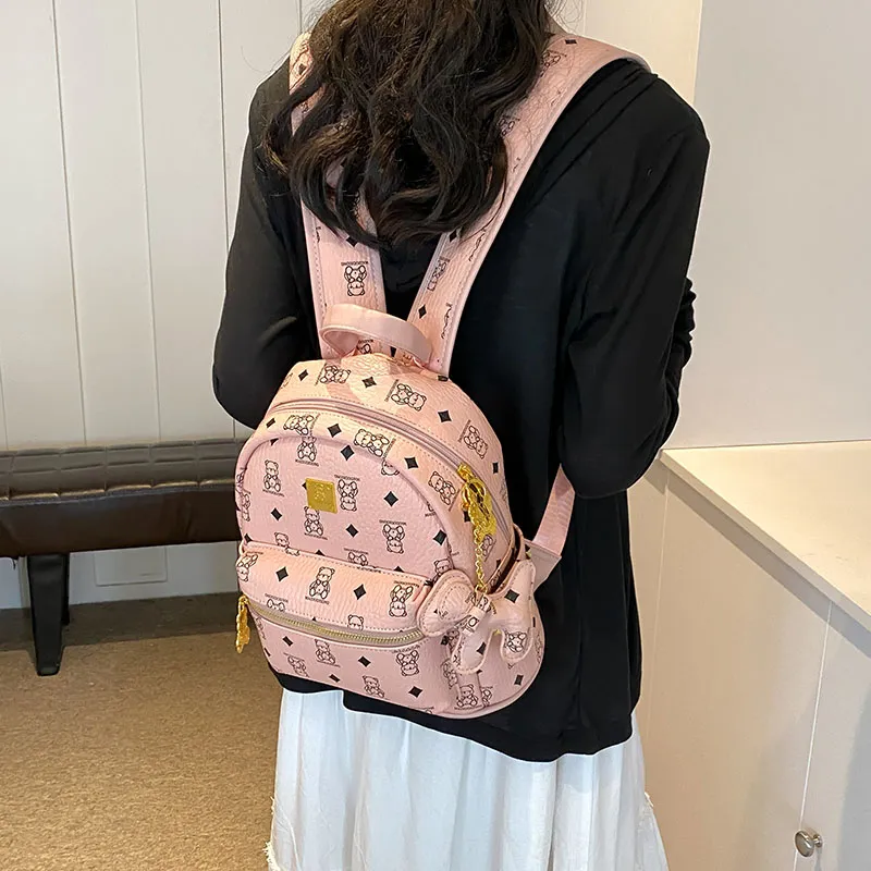 YUANTUZHE PU Backpack Regular Women's Pink/White/Black/Brown/Black & White-6
