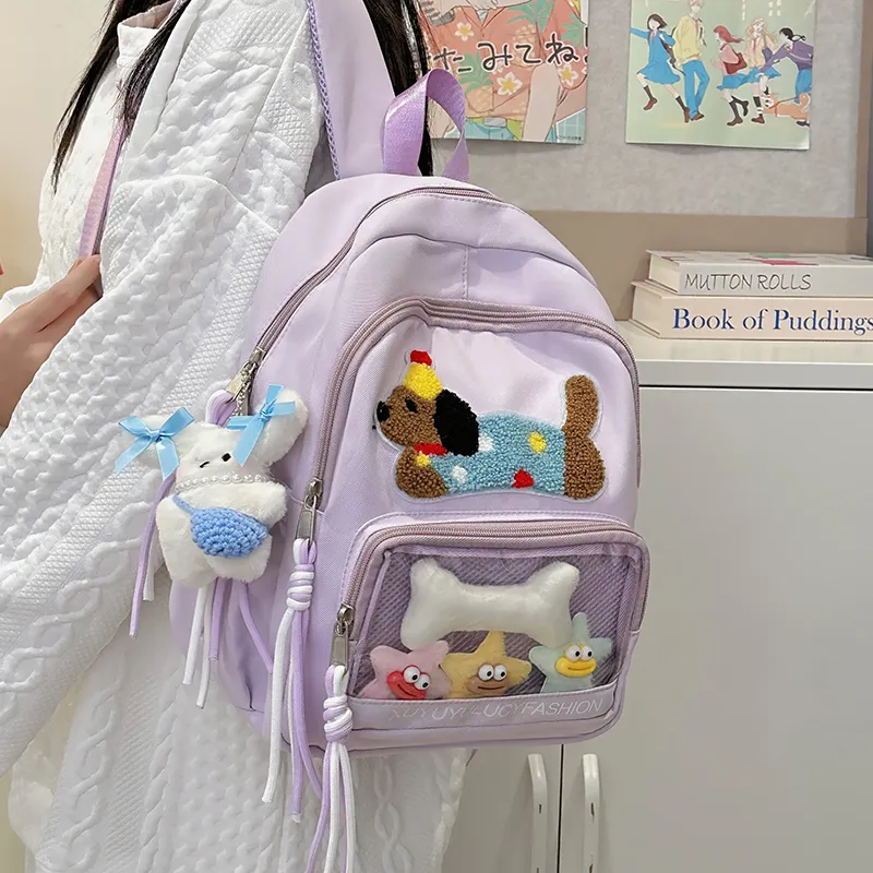 YUANTUZHE Polyester Backpack Women's Black/Yellow/Purple/Blue/White-13