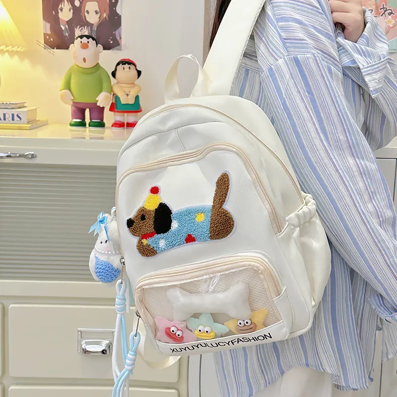 YUANTUZHE Polyester Backpack Women's Black/Yellow/Purple/Blue/White-3