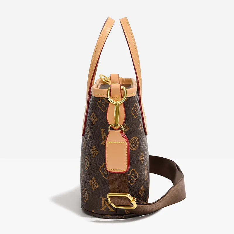 YUANTUZHE PU Basket Bag, Shoulder Bag, Crossbody Bag, Handbag Women's Apricot-5