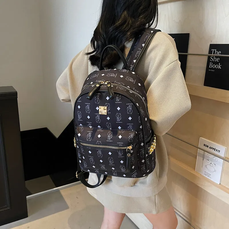 YUANTUZHE Pu Backpack Regular Women's Multicolor-17