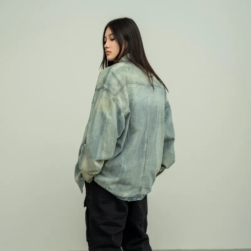 Makemore Denim Jacket Unisex Light Blue-4