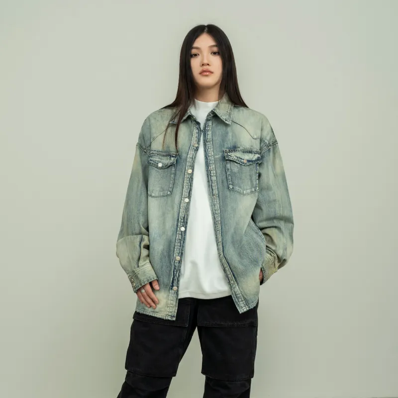 Makemore Denim Jacket Unisex Light Blue-2