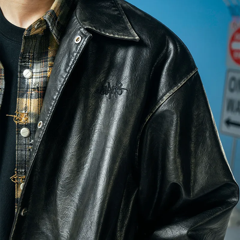 Makemore Leather Jackets Coats Unisex Black-2