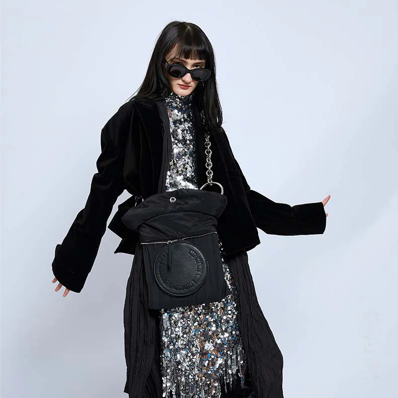 MUYSO Recycled Nylon Hats & Caps With Handbag Women's Black-5