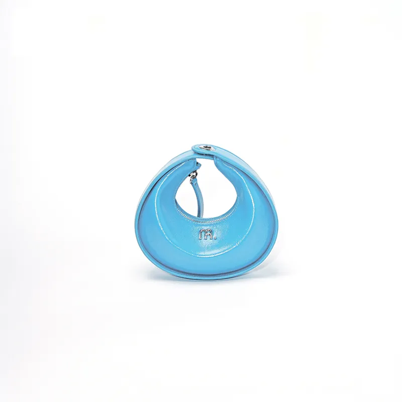 MUYSO Eco Friendly Recycled Leather Handbag Shoulder Bag Small Size Women's Blue-1