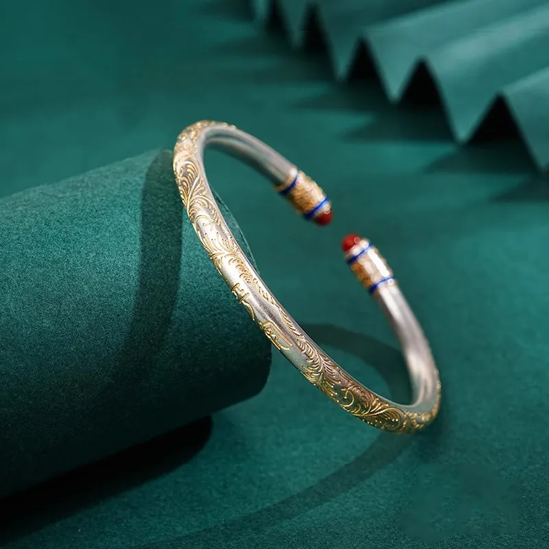 YISHIQING 999 Fine Silver Sterling Silver Bracelets Unisex-4