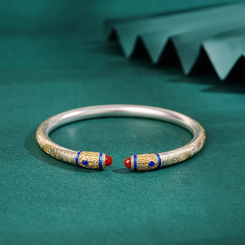YISHIQING 999 Fine Silver Sterling Silver Bracelets Unisex-2