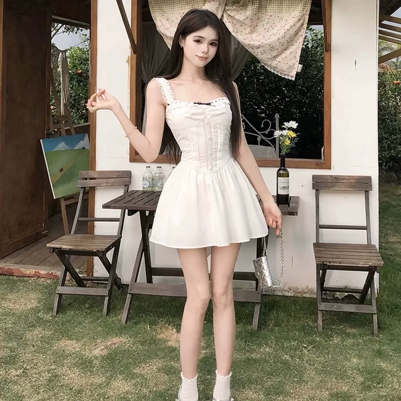 Dippanis Slip Dresses Women's White Dress Shopping Bag-1