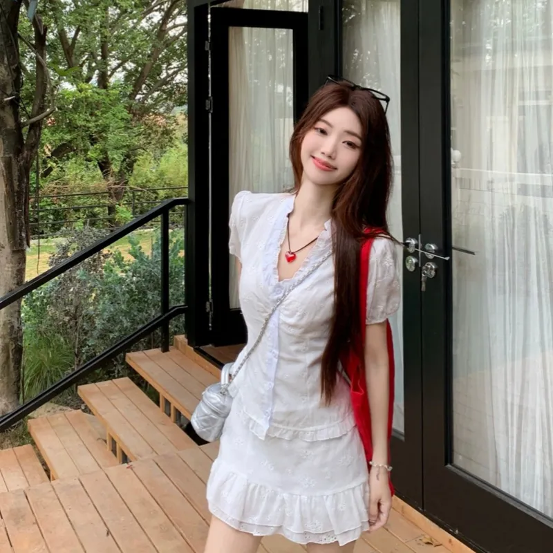Dippanis Two Piece Skirt Sets Women's-2