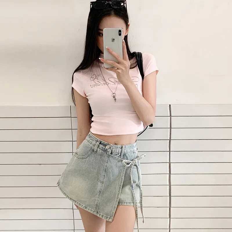 Dippanis Denim Short Skirts Women's-2