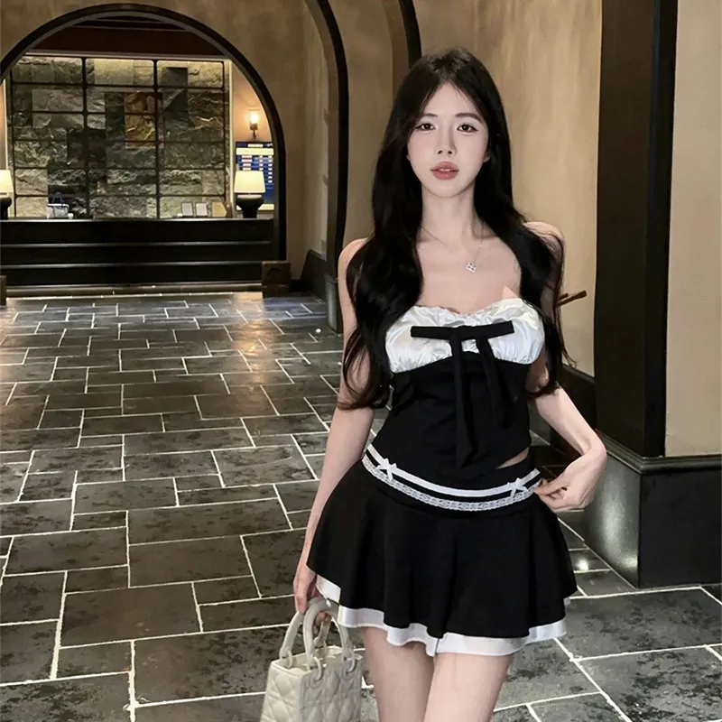 Dippanis Two Piece Skirt Sets Women's-4
