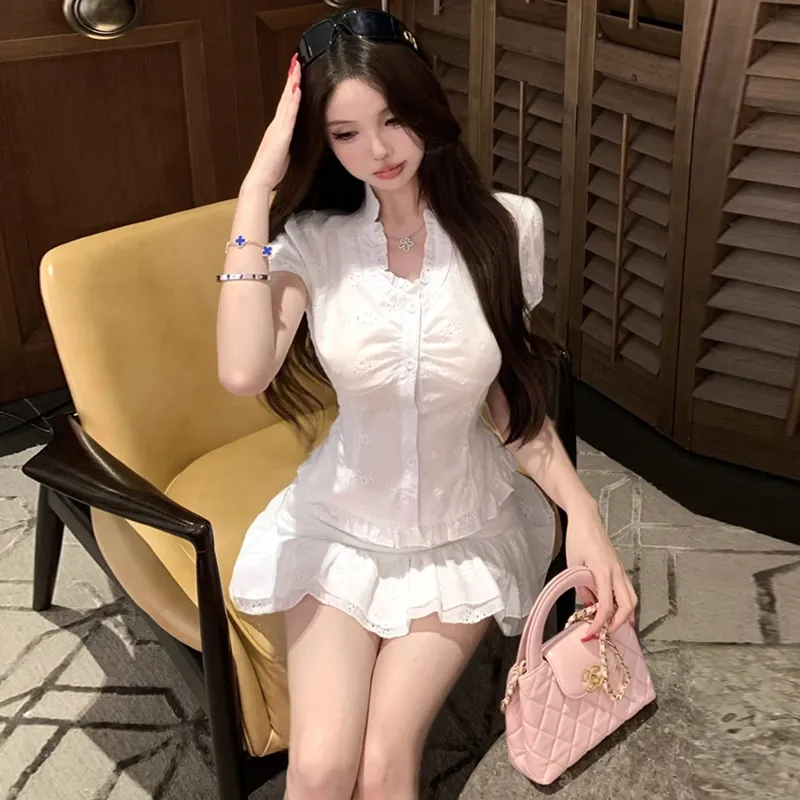 Dippanis Two Piece Skirt Sets Women's-3