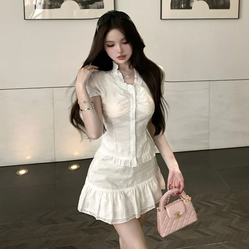 Dippanis Two Piece Skirt Sets Women's-4