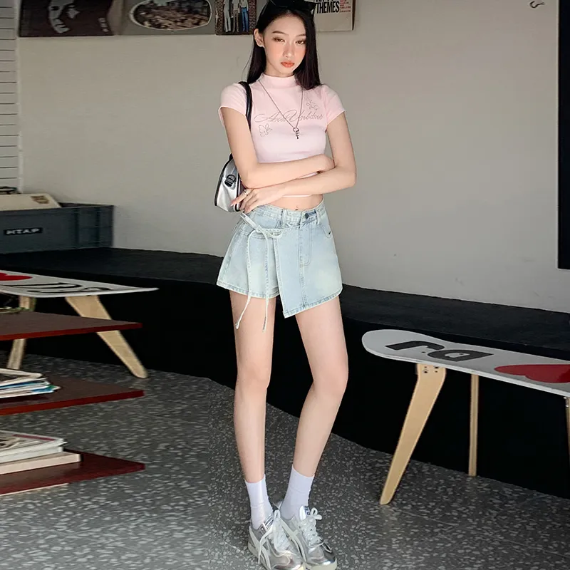Dippanis Denim Short Skirts Women's-5