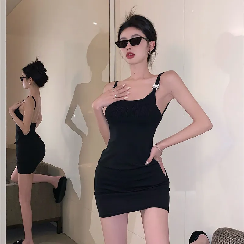 Dippanis Slip Dresses Women's Black Shopping Bag-2